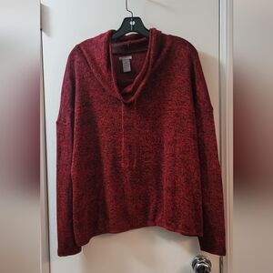 Nw Directions weekend pullover cowl neck sweater with draw string